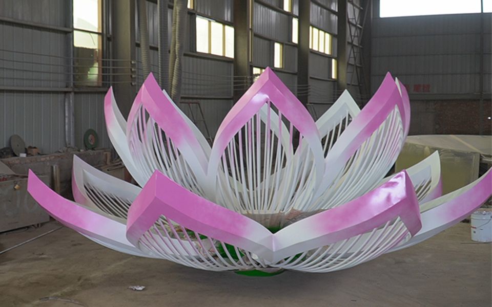 产业园荷花雕塑花朵雕塑景区不锈钢雕塑