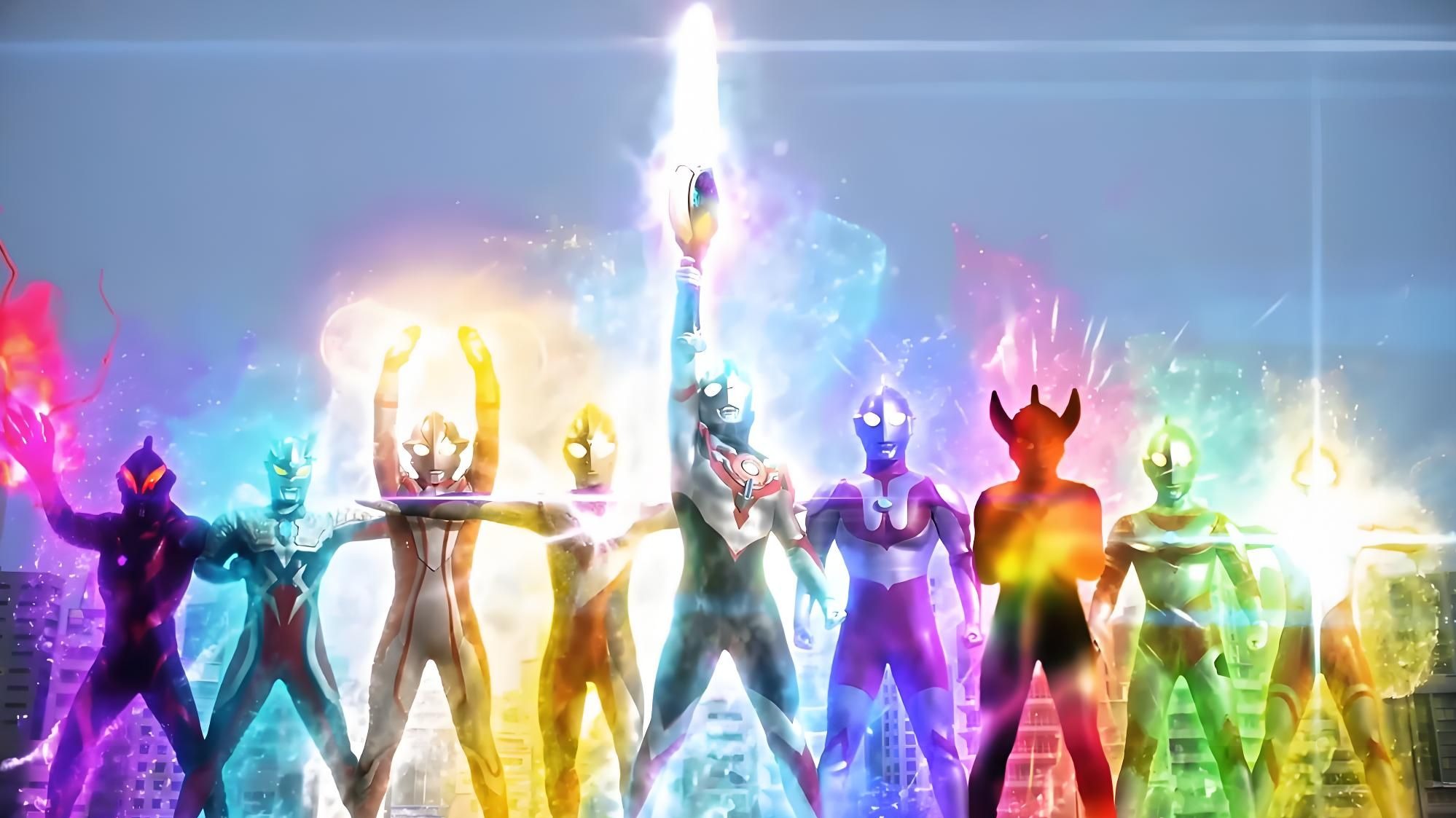 用欧布圆环模拟器将八位奥特曼融合联手释放必杀技