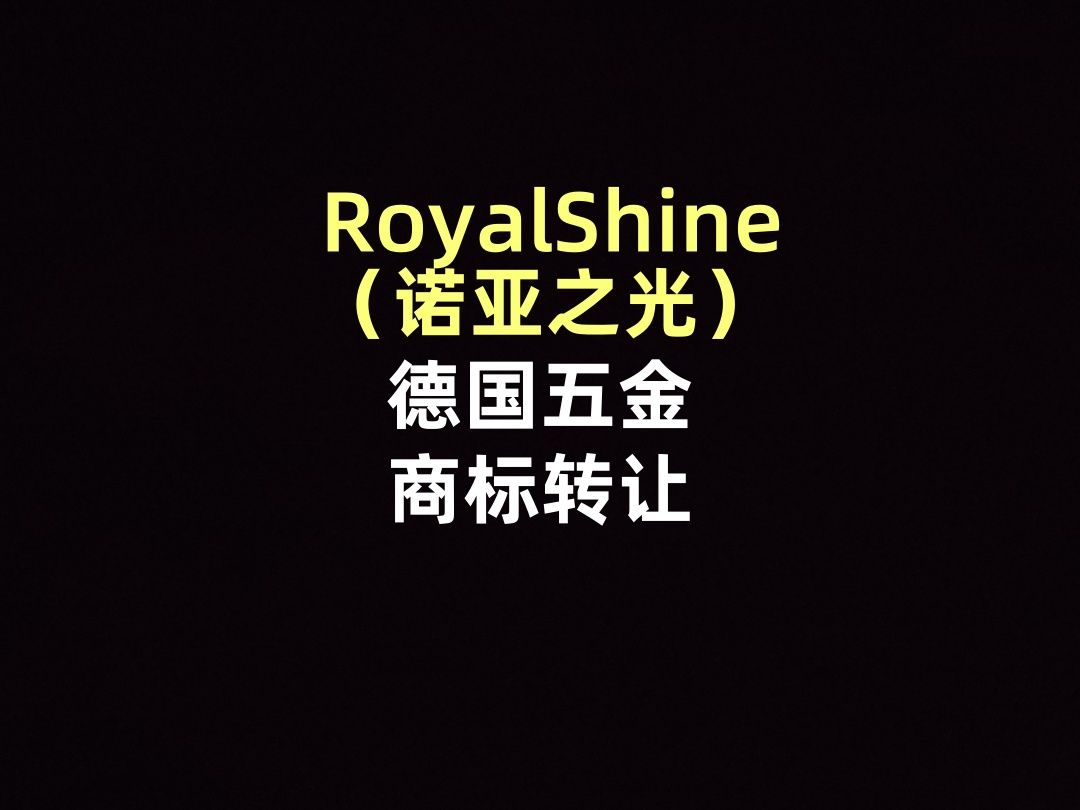 RoyalShine(诺亚之光)德国五金商标转让哔哩哔哩bilibili