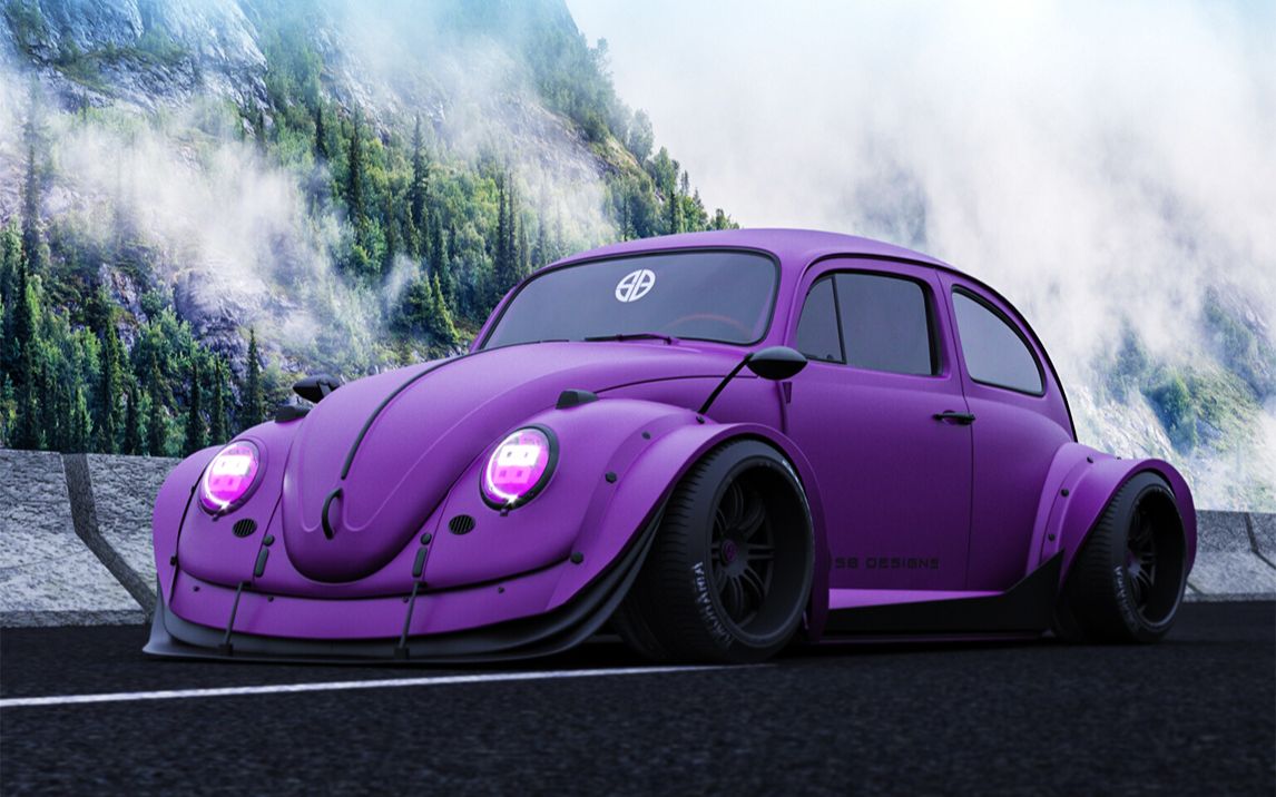 【maya建模】教你零基础制作一辆紫色甲壳虫,3d次世代场景道具高模