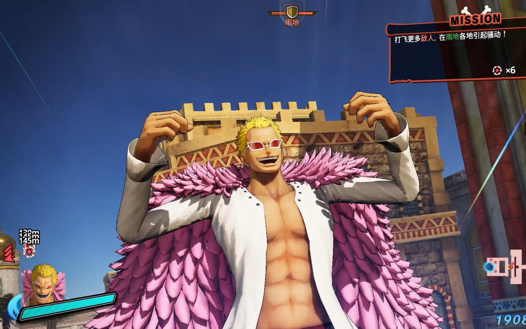 海贼无双4:加强版天夜叉多弗朗明哥全技能展示,连招根本停不下来