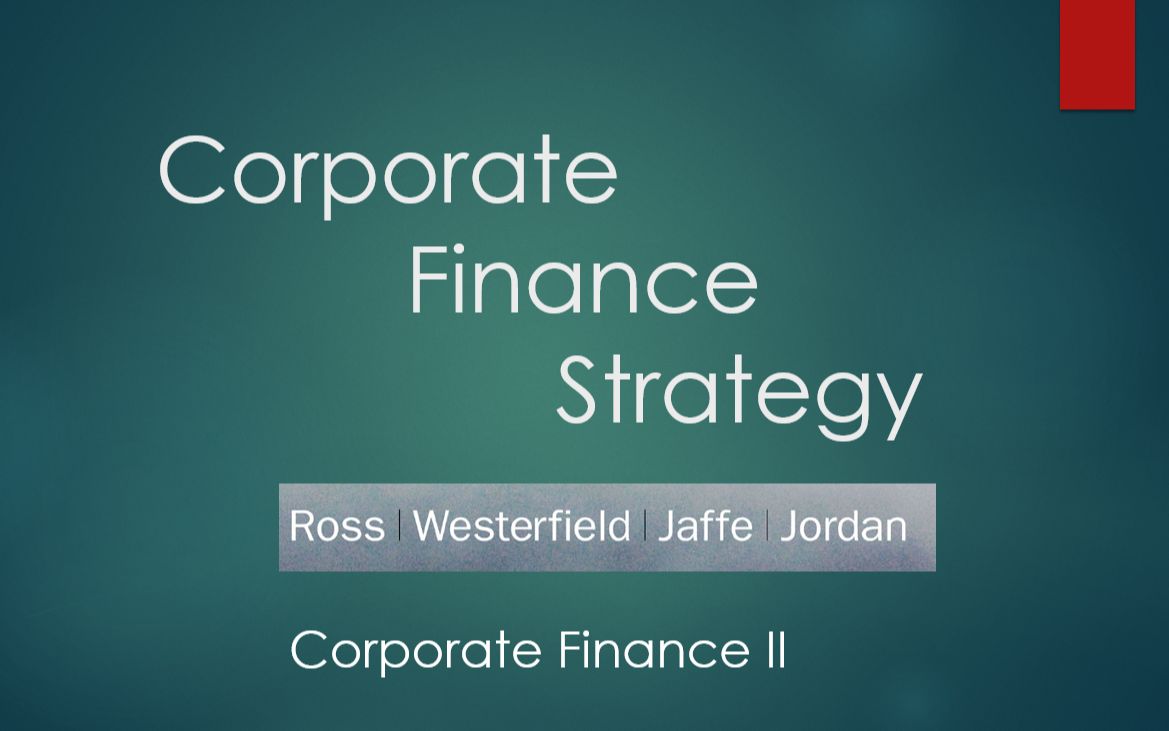 [图]公司理财2 | Corporate Finance Strategy | Corporate Finance II |机翻字幕