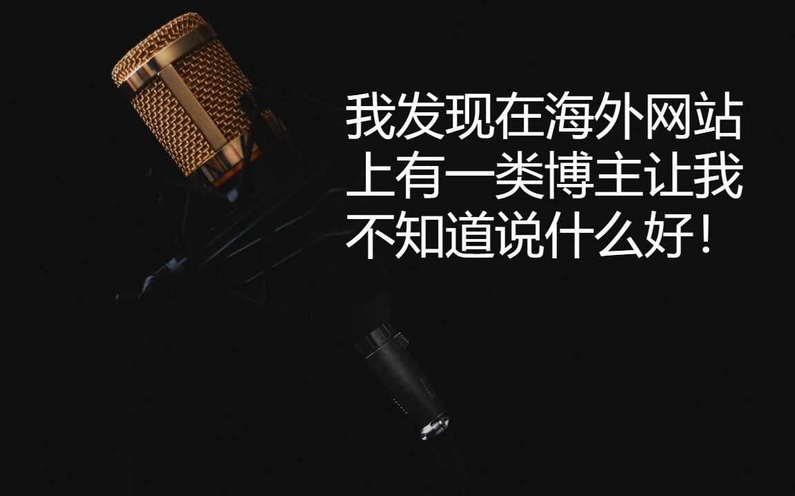 我发现在海外网站上有一类博主让我不知道说什么好!哔哩哔哩bilibili