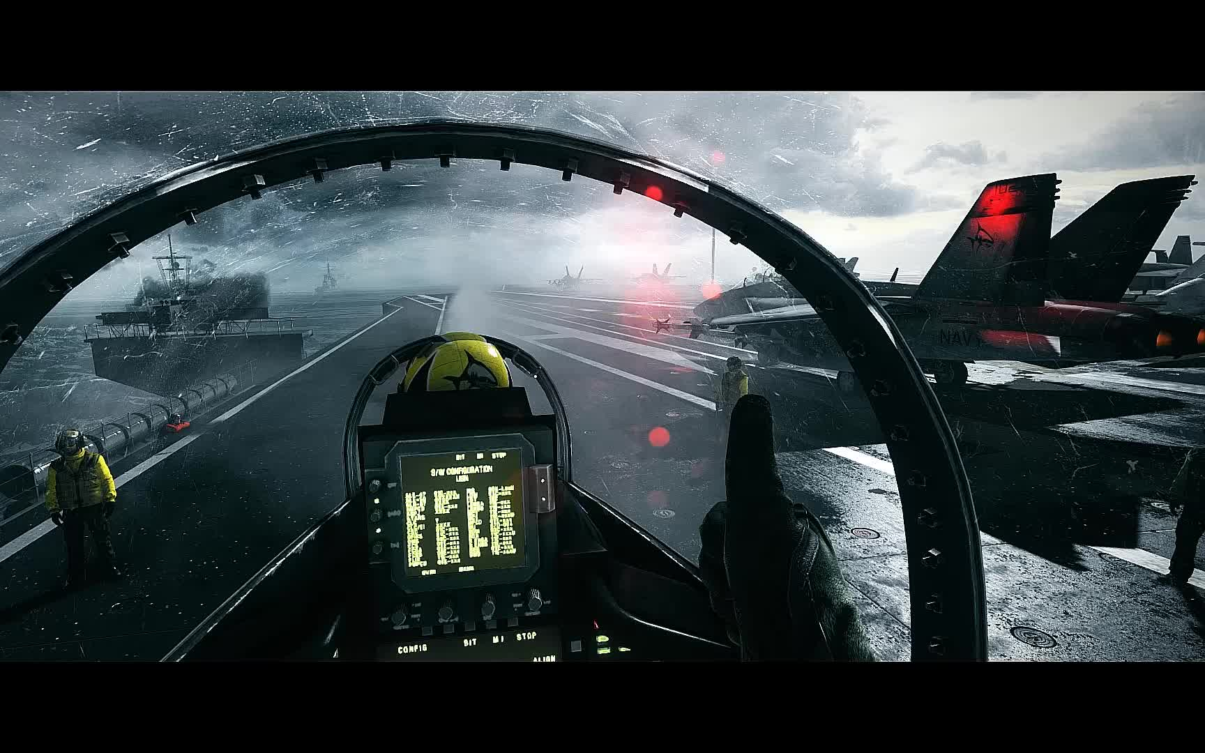 4k电影画质 2011年战地3震撼关卡 航空母舰弹射起飞 f/a18空战su35