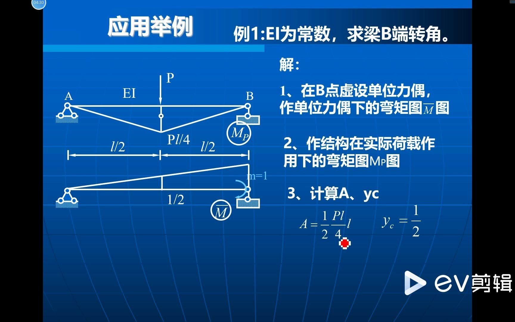 [图]4.5.2 结构力学 — 图乘法例题