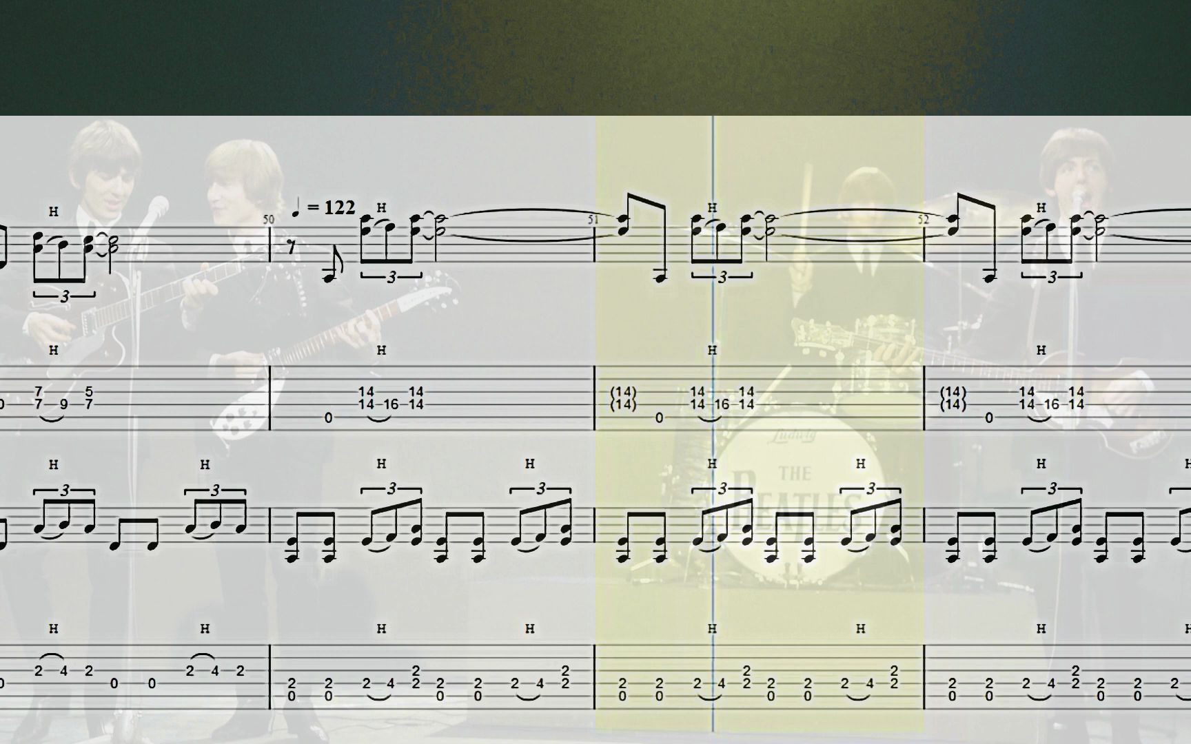 [图]{电吉他} Revolution - The Beatles Guitar Tab