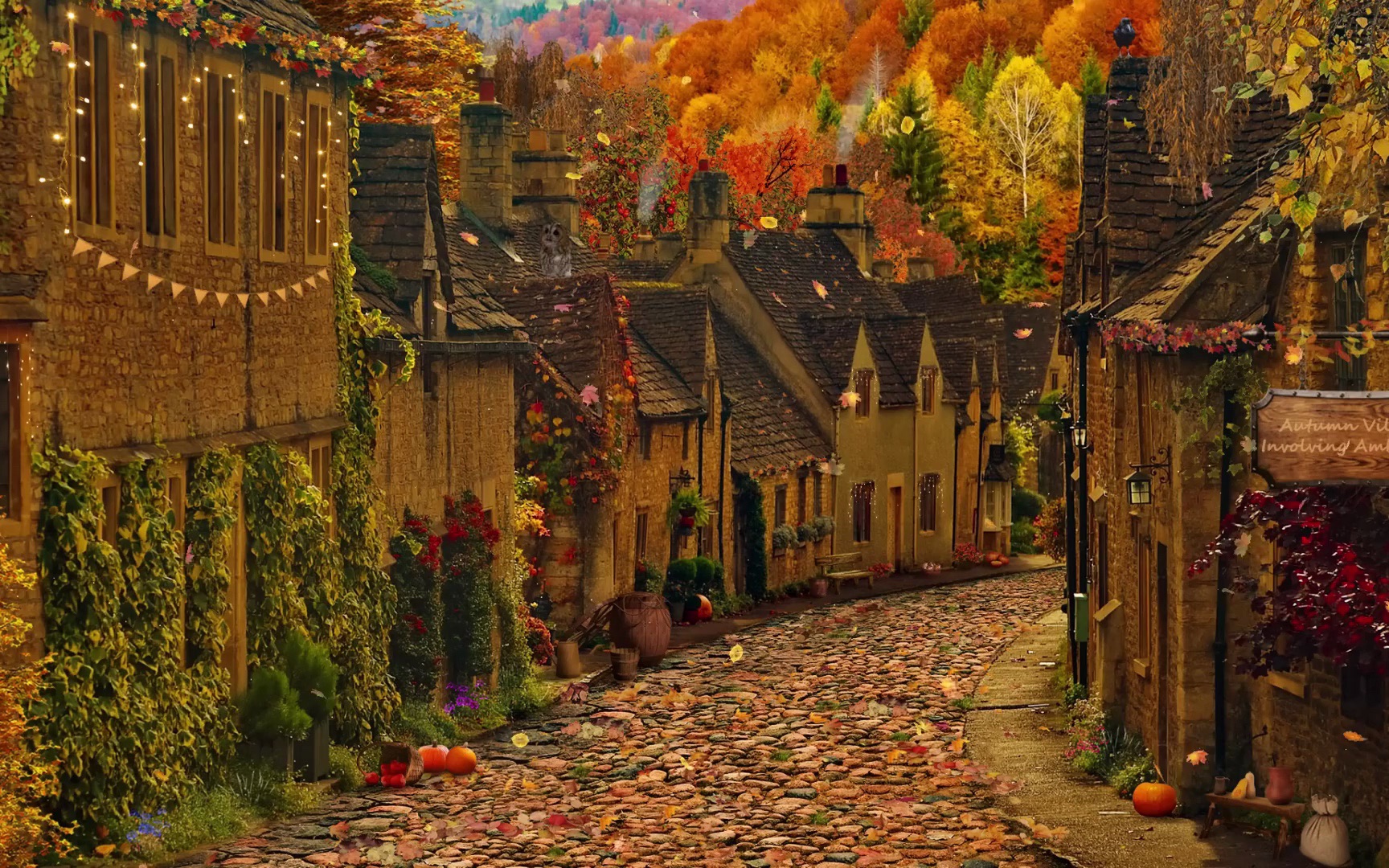 [2h] 秋日山谷小镇 | 风,马蹄声,松脆的树叶