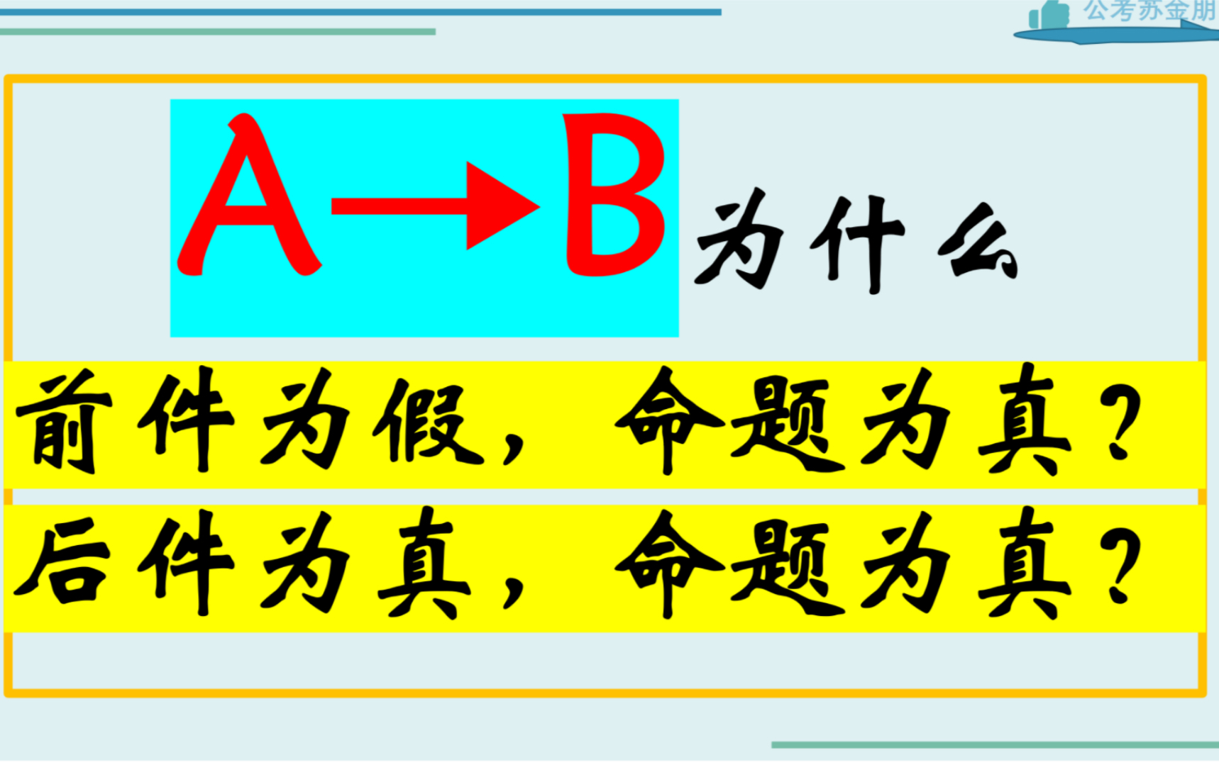 【逻辑】解释下A→B中为什么前件为假,命题为真?后件为真,命题为真?哔哩哔哩bilibili