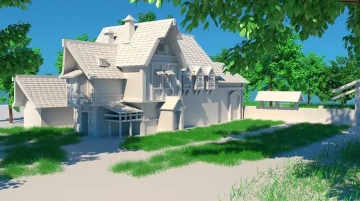 Maya建模教程，山中别墅，次世代写实场景模型制作教学