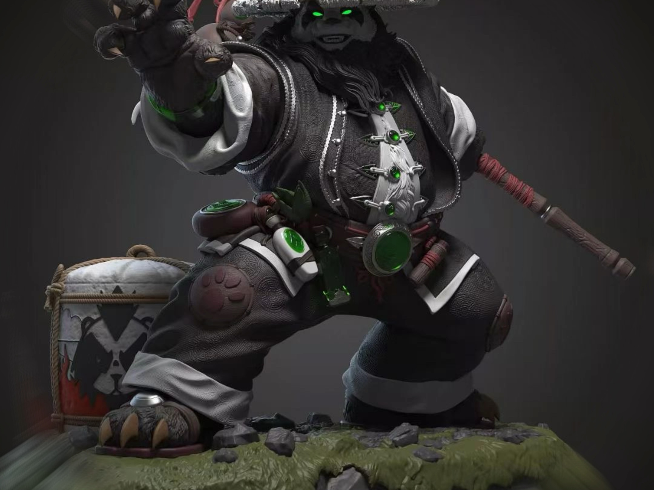 pepeho工作室 wow魔兽世界熊猫人陈风暴烈酒gk雕像代工完成品产品名称