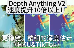 Download Video: Depth Anything V2 | 速度提升10倍以上！更稳健、精细的单目深度估计（HKU&TikTok）