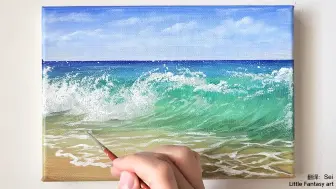 Download Video: 【丙烯画】【绘画教程】【中字】海浪-The easiest way to draw sea waves