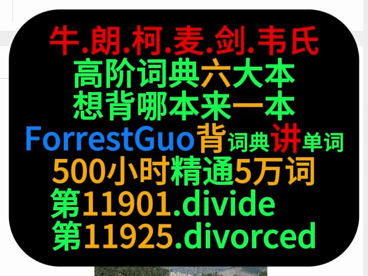 第1190111925词ForrestGuo背词典讲单词500小时精通5万词哔哩哔哩bilibili