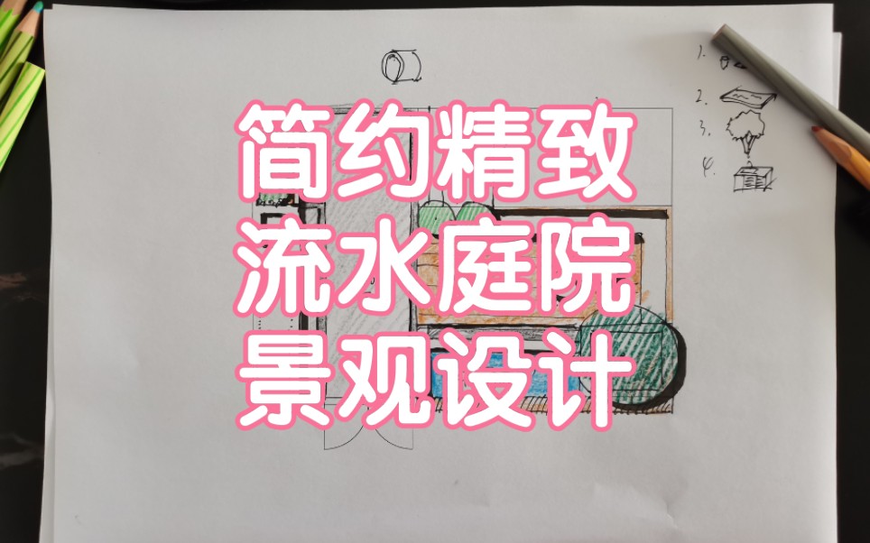 面积不大的简约精致流水庭院景观规划设计方案分享哔哩哔哩bilibili