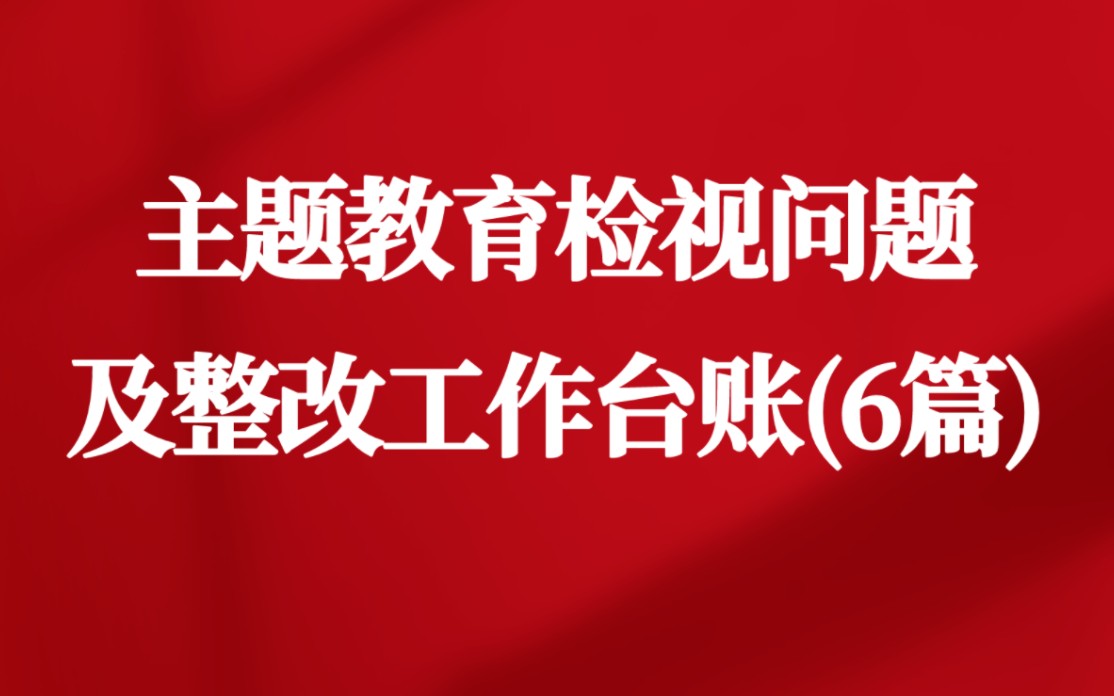 主题教育检视问题及整改工作台账(6篇)哔哩哔哩bilibili