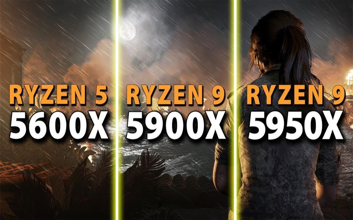 R5 5600X vs R9 5900X 5950X CPU游戏性能测试对比（1080P分辨率，显卡为RTX 3090） 4K 60帧视频_哔 ...