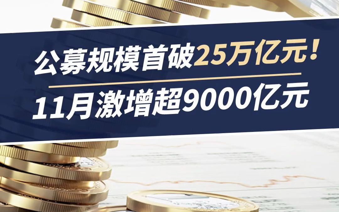 新基金丨公募规模首破25万亿元!11月激增超9000亿元哔哩哔哩bilibili