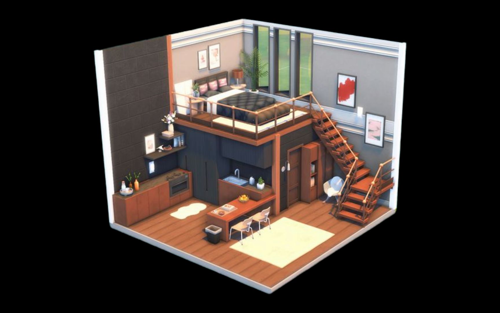 【3dmax场景建模】从零开始,教你做一个迷你复式公寓场景案例,适合