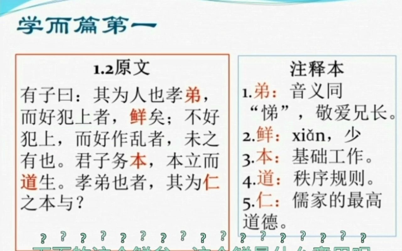 [图]学而篇第一1.2 孝悌也者，其为仁之本与