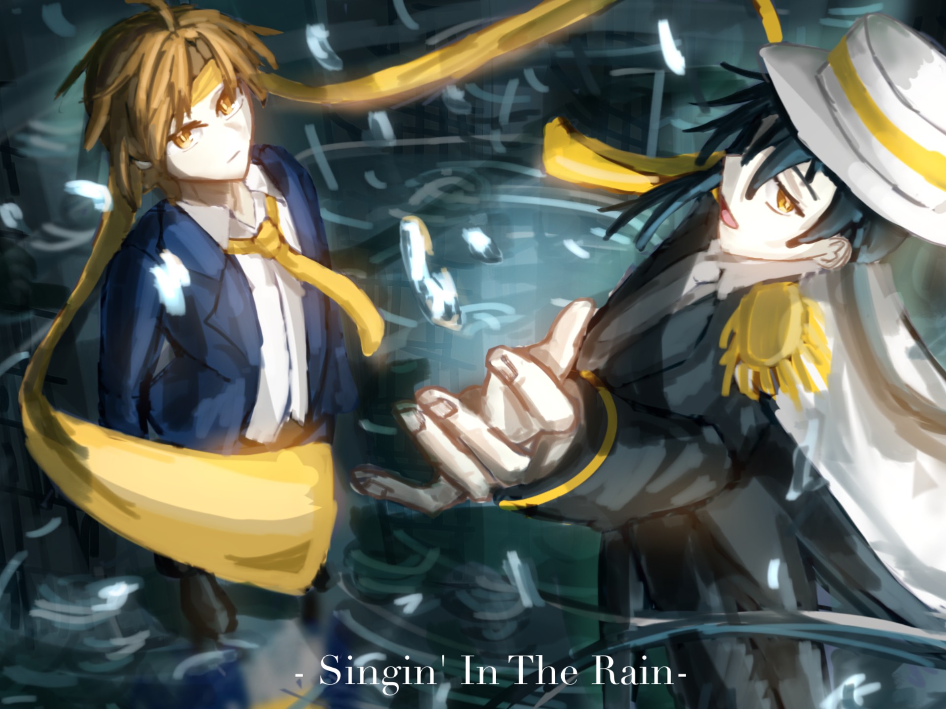 【方块学园二创/绘画过程】雨中曲