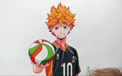 畫只小排球-drawing hinata shoyo - haikyuu