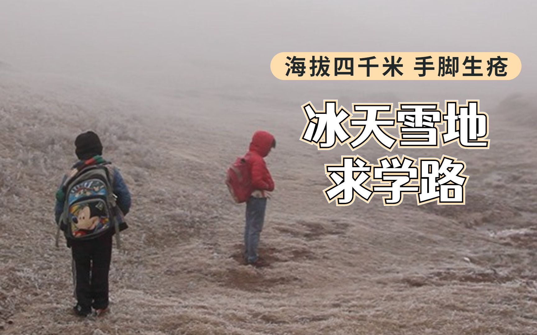 [图]7岁小孩跋涉在冰天雪地的4000米高原，徒步2小时只为上学，纪录片