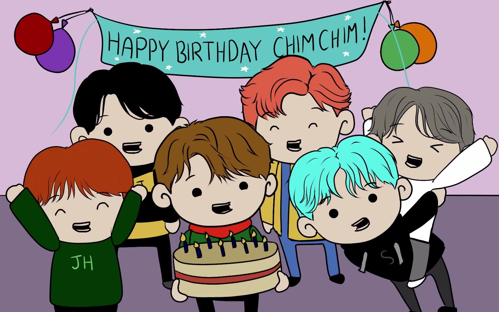 【bts】 防弹动画小剧场>第二弹——智旻尼的惊喜生日派对