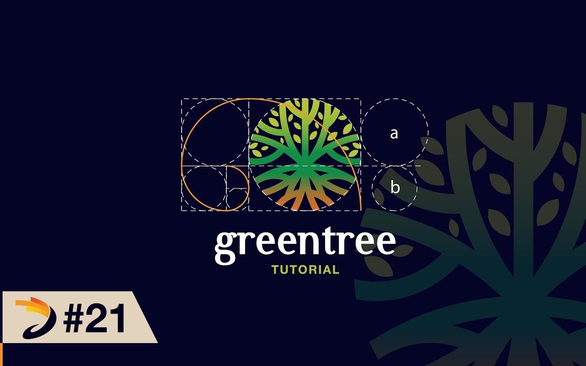 【Adobe Illustrator教程】DAINOGO基于黄金比例的绿树标志设计youtobe搬运哔哩哔哩bilibili