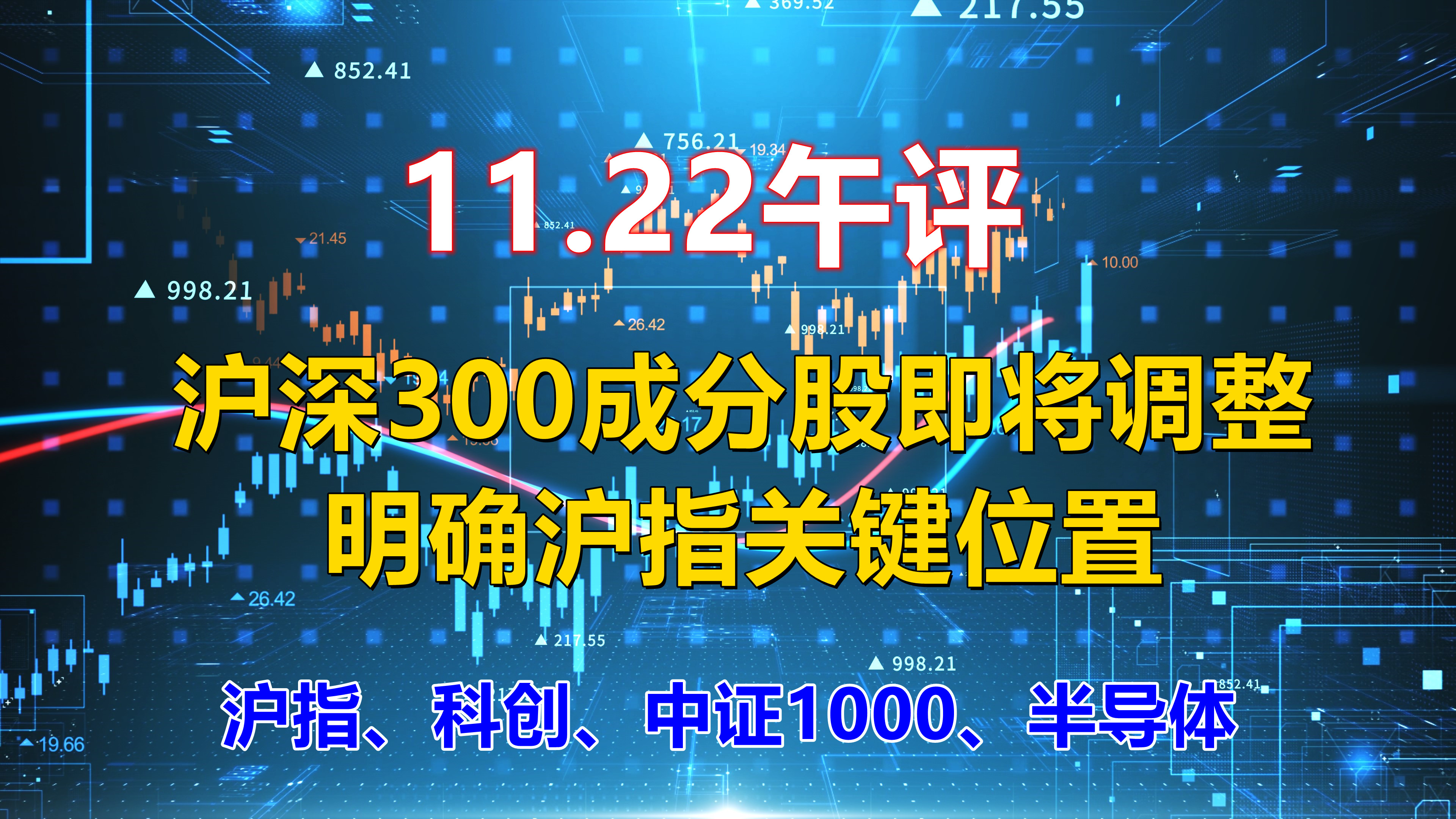 11.22午评,沪深300成分股即将调整,明确沪指关键位置,给出观点