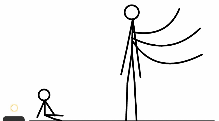 【火柴人】瘦长鬼影和小孩.