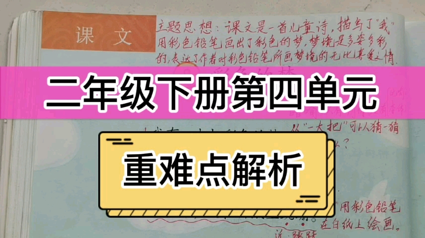 二年级下册,第四单元重难点讲解,赶快来复习一下吧哔哩哔哩bilibili