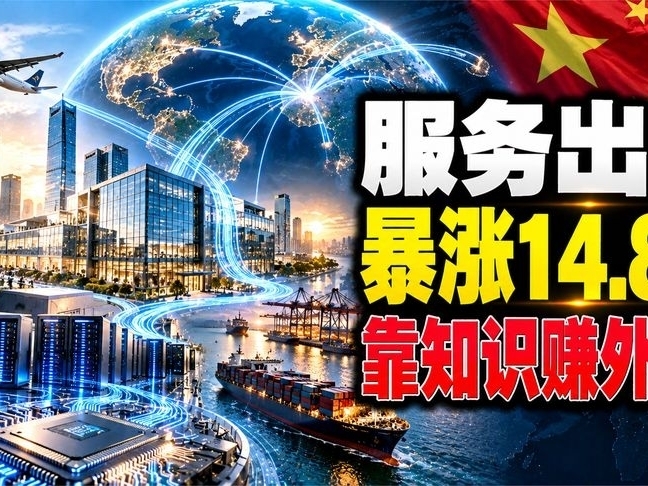 商务部亮数据！服务出口猛增14.8%，中国靠脑子挣外汇了？