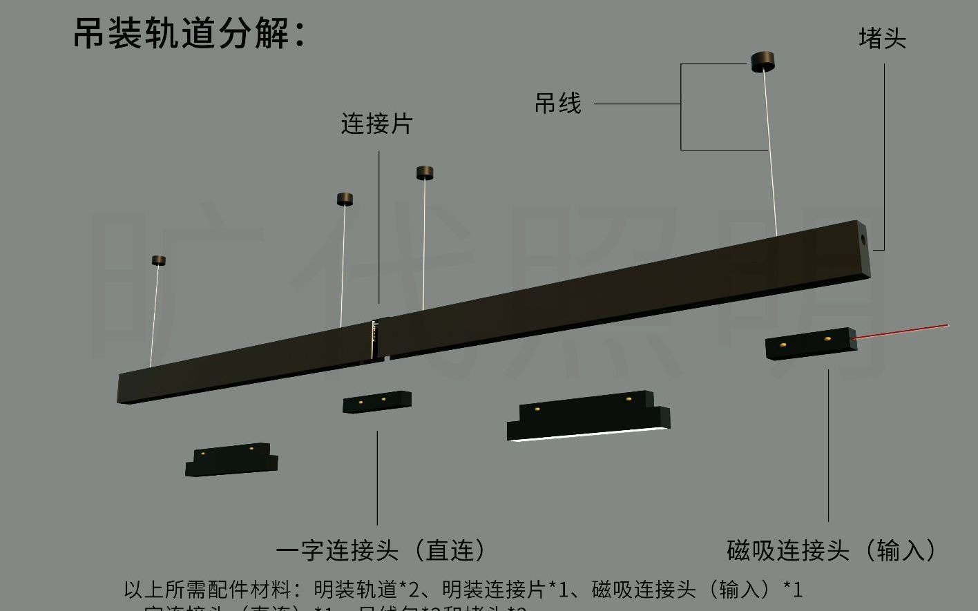 磁吸轨道灯分解,几张图你就知道怎么安装了哔哩哔哩bilibili