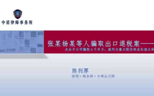 张某杨某等人骗取出口退税案—— 央企子公司骗税七千多万哔哩哔哩bilibili