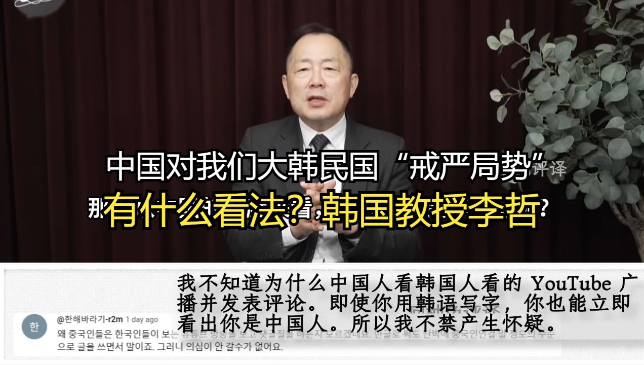 中国对我们大韩民国“戒严局势”有什么看法?韩国教授李哲哔哩哔哩bilibili