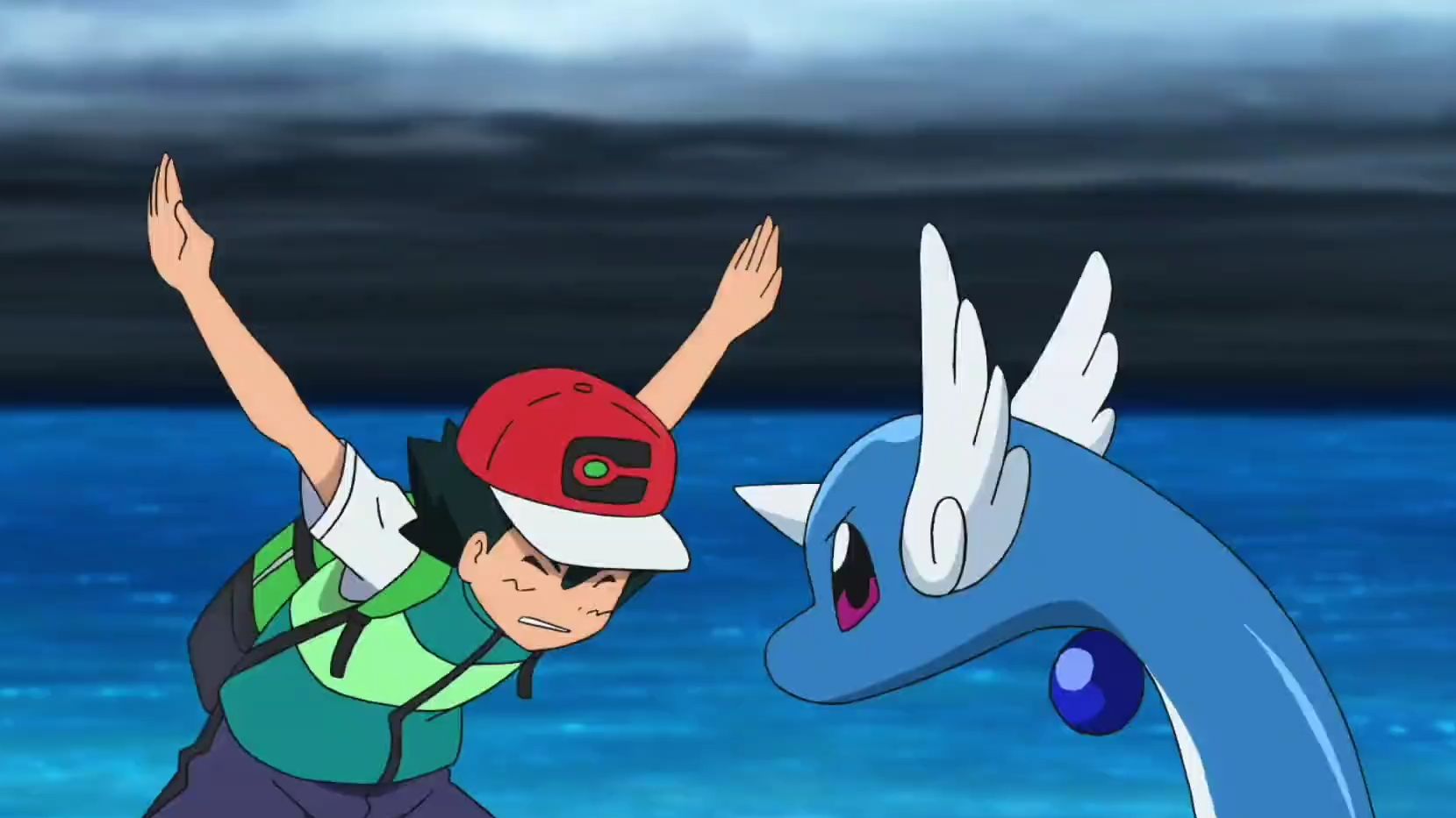 小智成功帮助哈克龙飞行了以后,收服了他进化后的快龙!