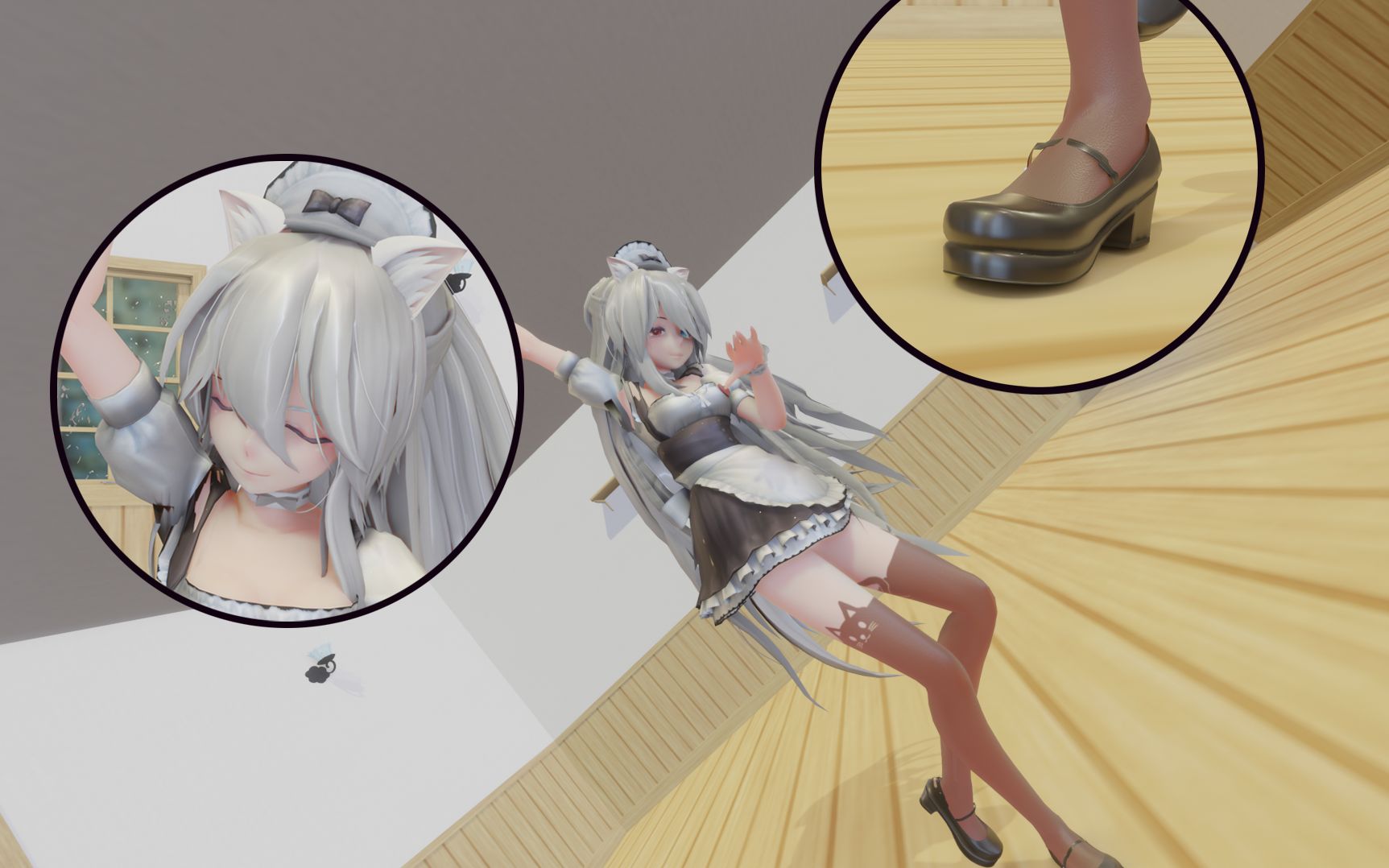 【MMD/Blender】“主人要喝咖啡吗,嗯,不喝吗?那主人是要喝…………(女仆猫耳弱音)哔哩哔哩bilibili