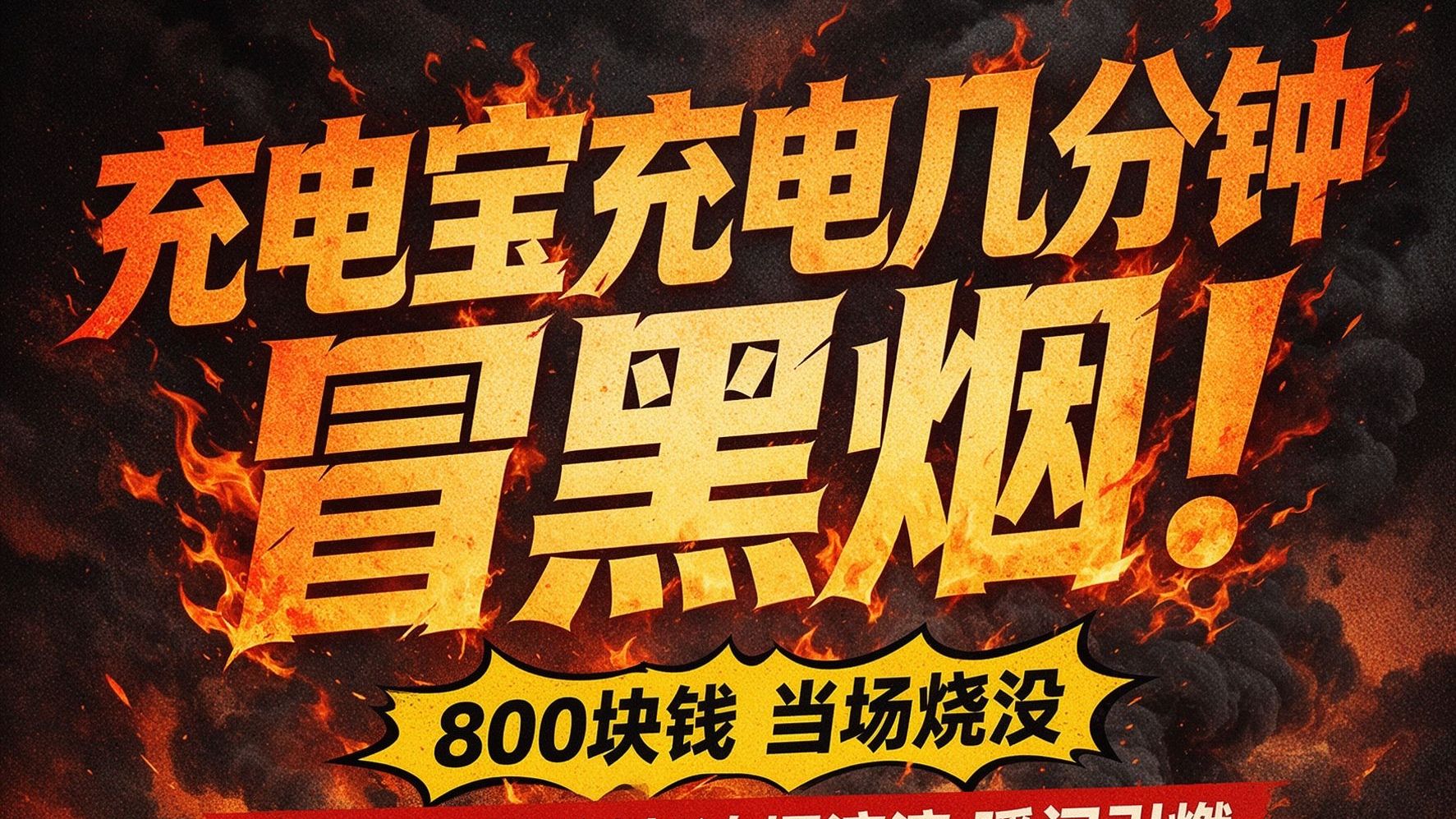 充电宝充电几分钟冒黑烟，800块钱当场烧没😱