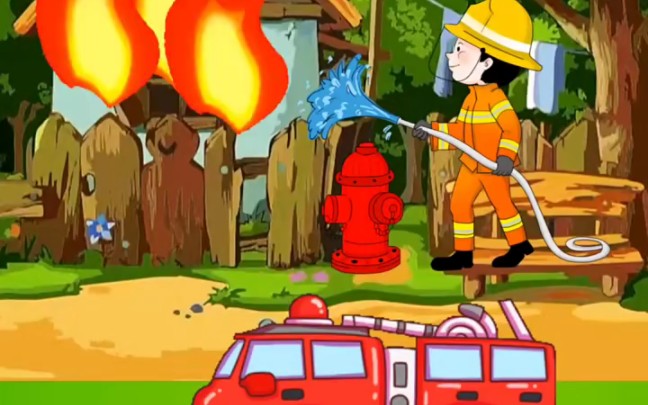 消防员救火动画片图片