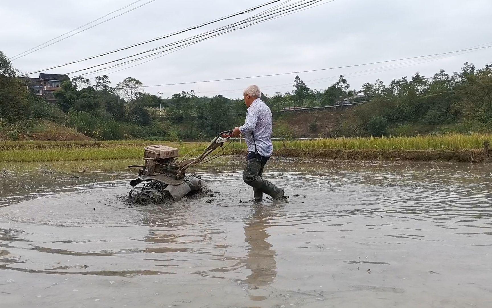 [图]这种一千多买的微耕机在山地挺实用，难怪牛耕少见了，你家用了没