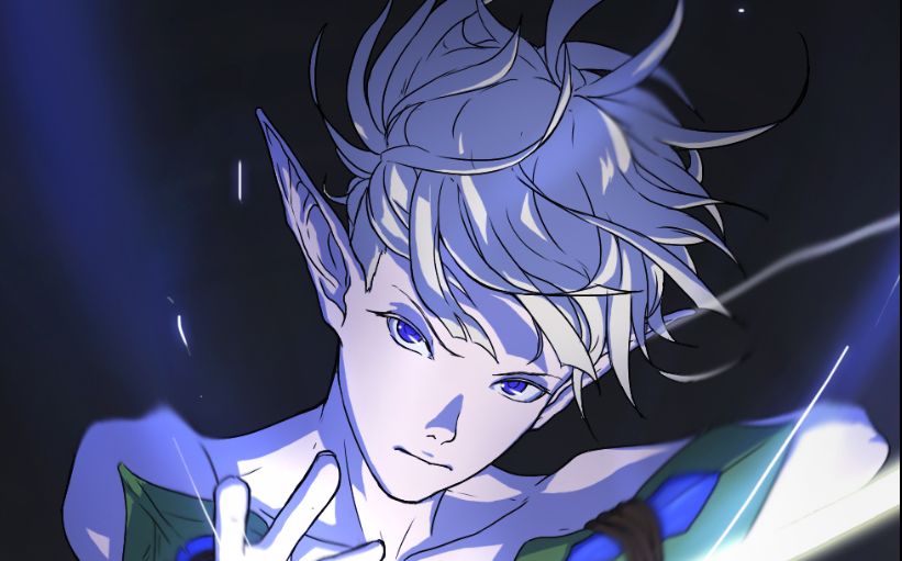 构思到上色一个精灵男孩,动画风格插画