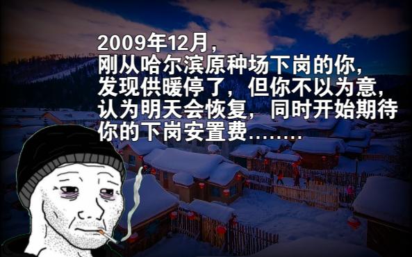 2009年12月,刚从哈尔滨原种场下岗的你,发现供暖停了,但你不以为意,认为明天会恢复,同时开始期待你的下岗安置费........哔哩哔哩bilibili