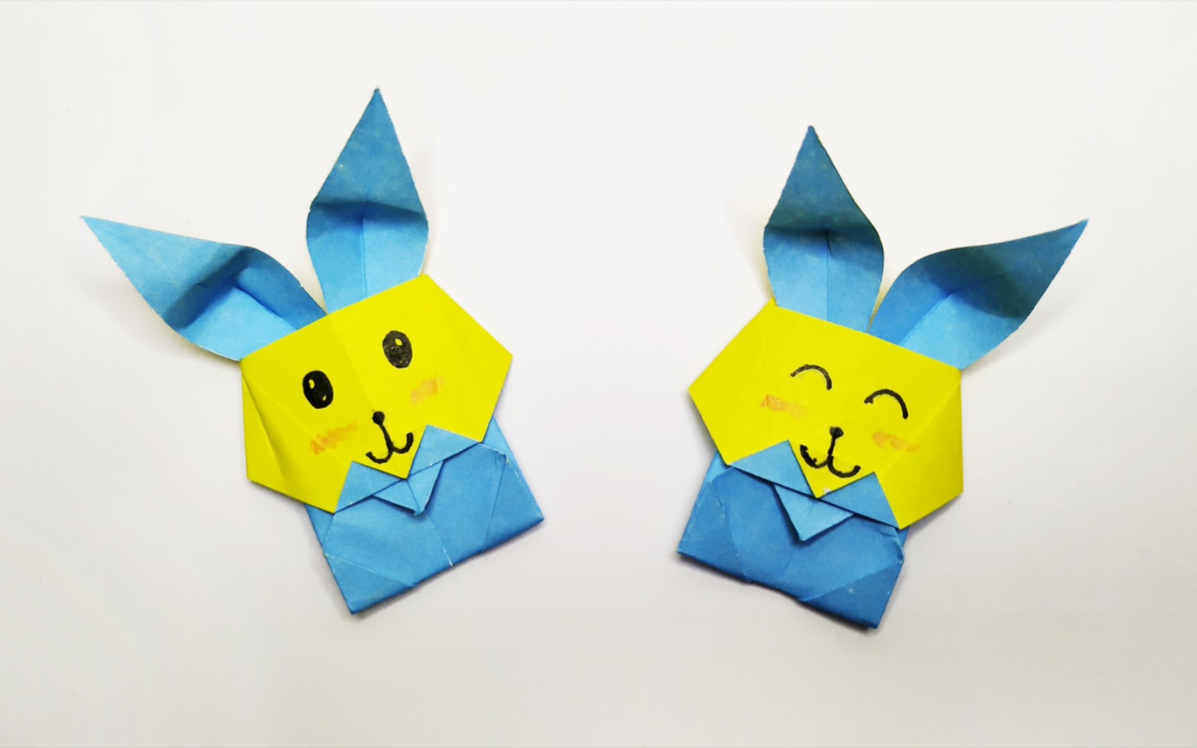 一张纸折小兔子折纸教程