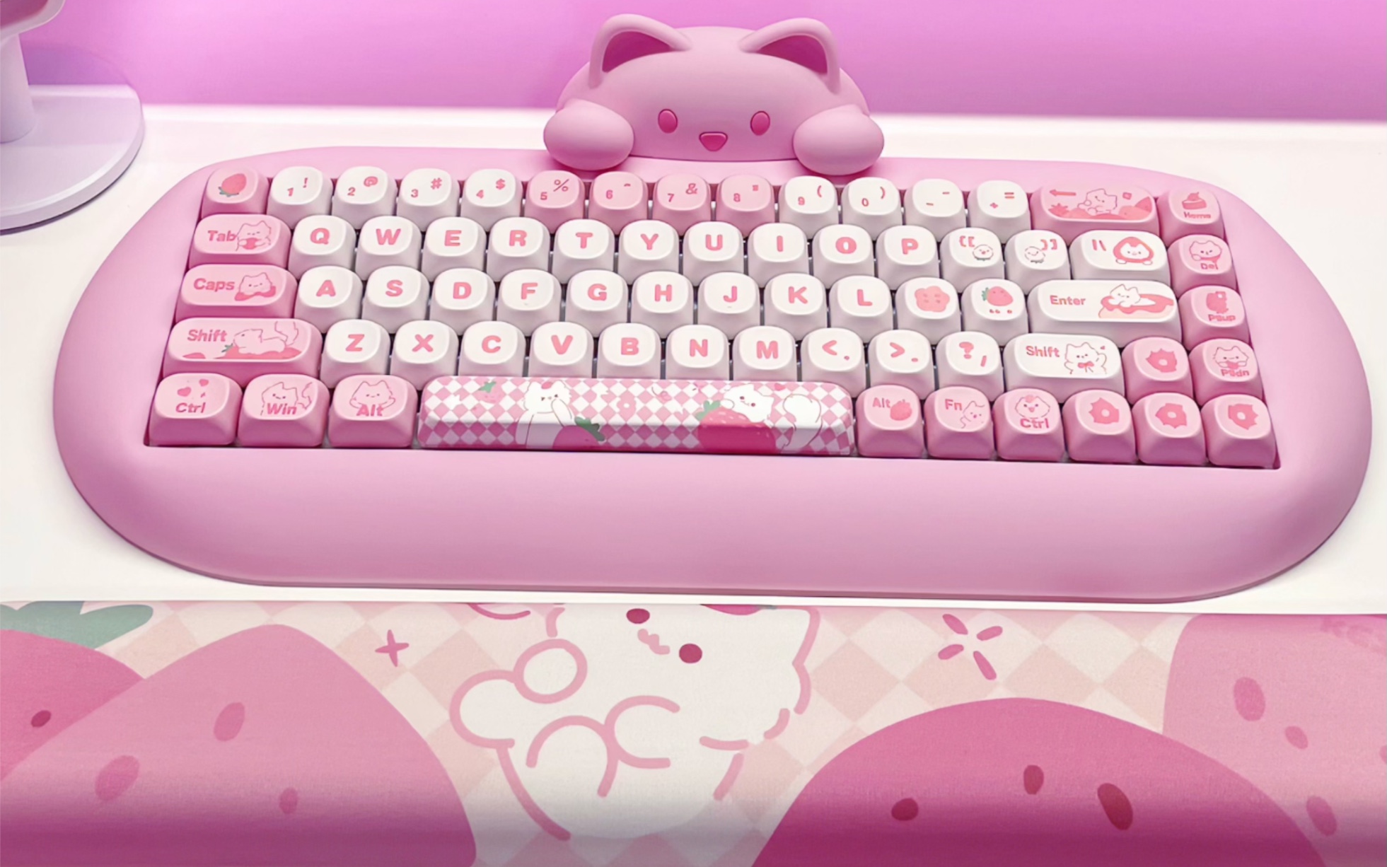 喵!小可爱粉色猫咪键盘～太适合女生啦