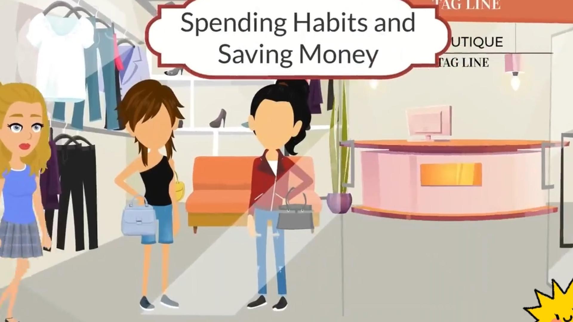 出国英语:spending habits and saving money,朋友二人去逛街,女士发现了一件心仪的外套,但在男生的劝说下放弃购买哔哩哔哩bilibili