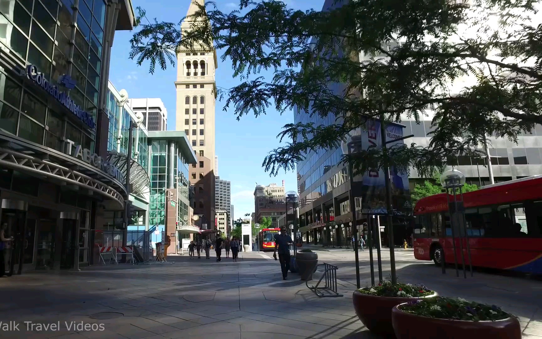 [高清城市街景]第一视角步行游览美国科罗拉多州丹佛市中心的第16街