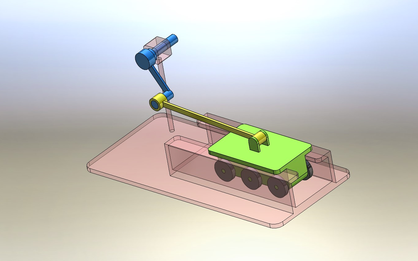 solidworks小车滑块滚动机构建模动画