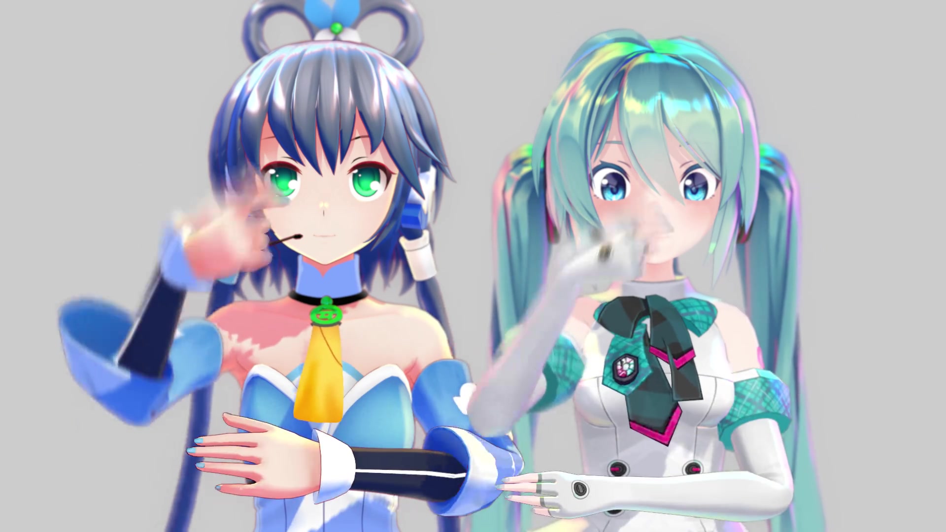 【初洛mmd】某一天初音和天依竟然在玩手?