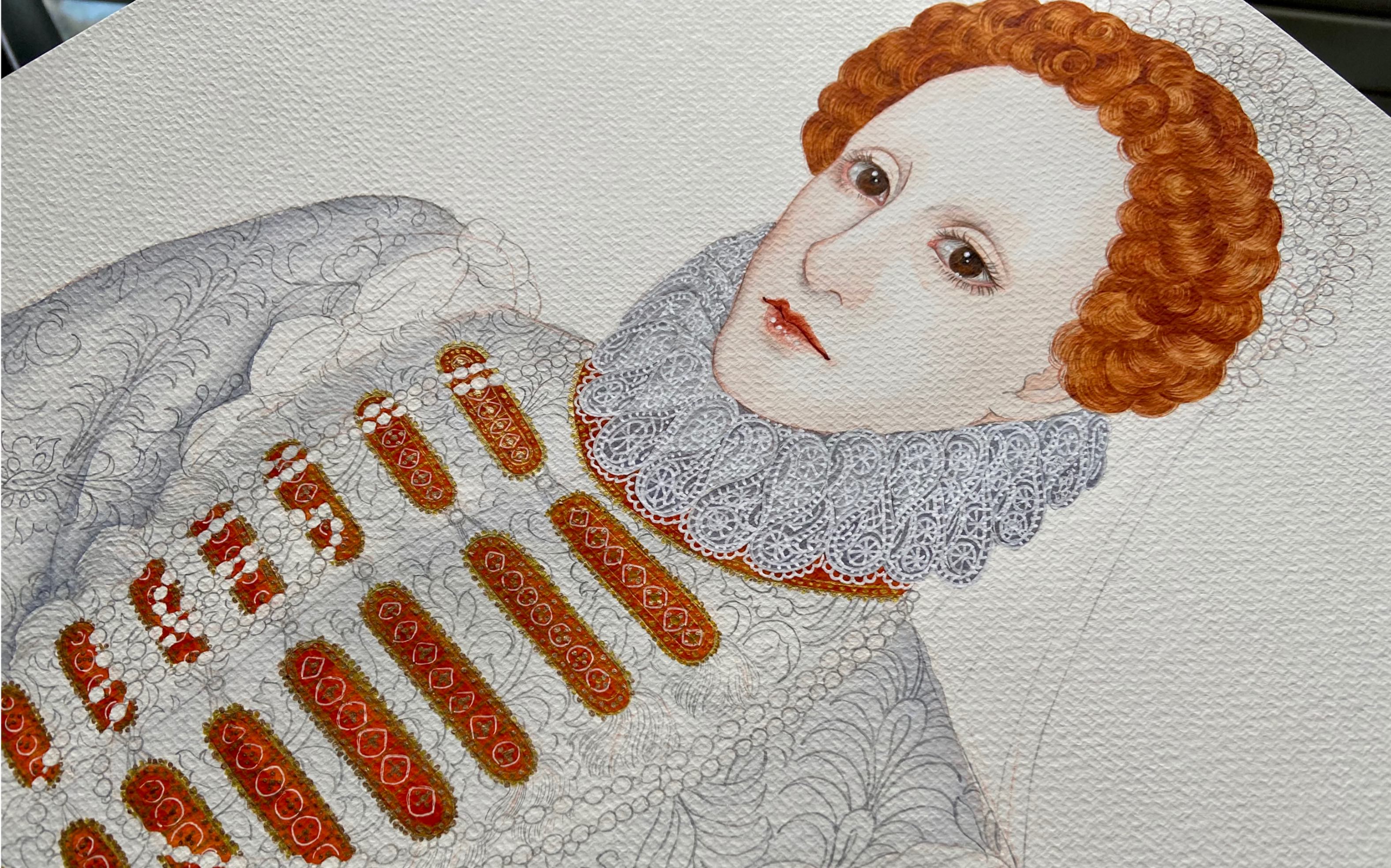 伊丽莎白一世拉夫领绘制过程_哔哩哔哩_bilibili