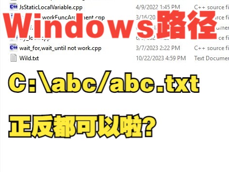 Windows路径名,正斜杠还是反斜杠,正反都可以?哔哩哔哩bilibili